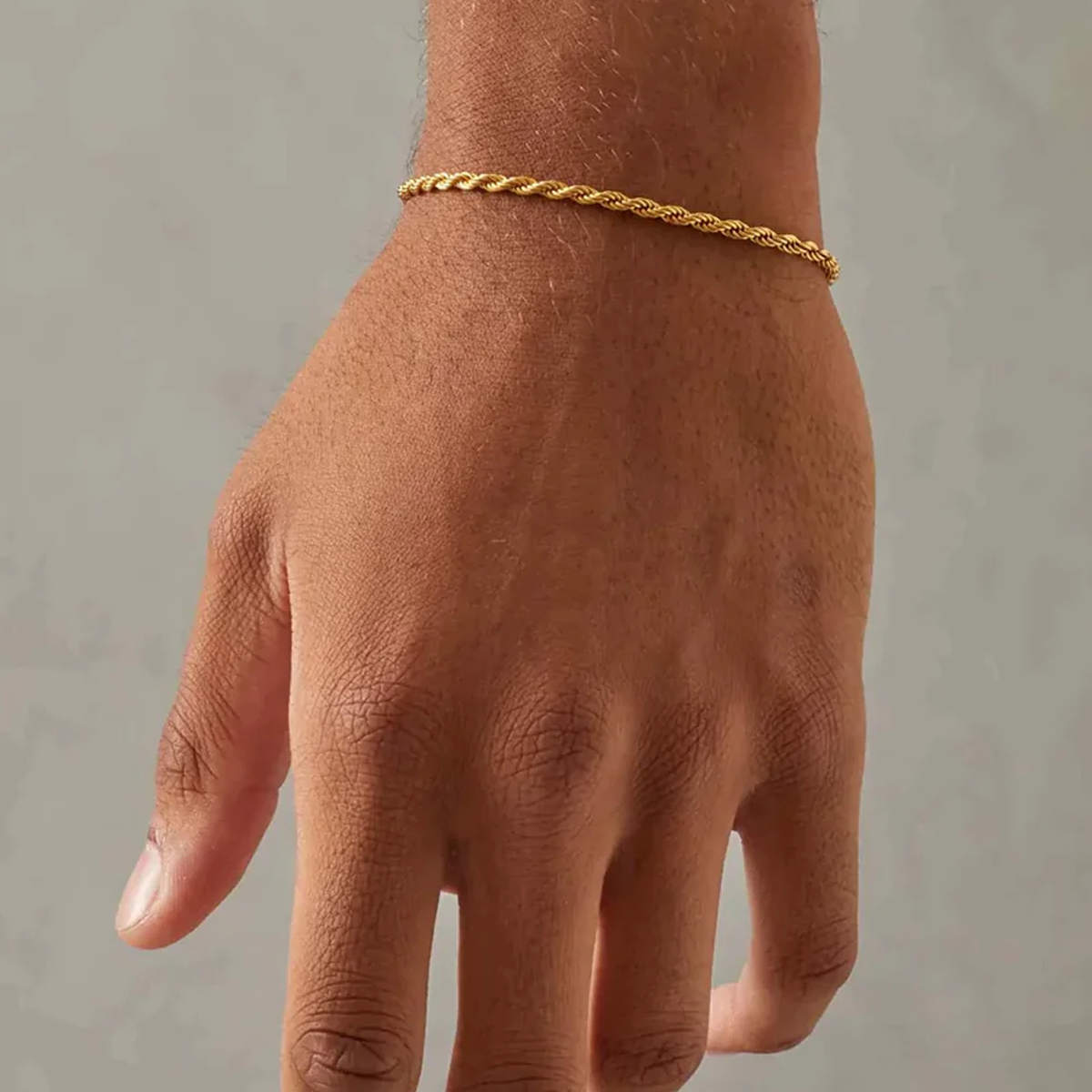 GOBRET. | 3MM Guld Rope Armbånd 18K