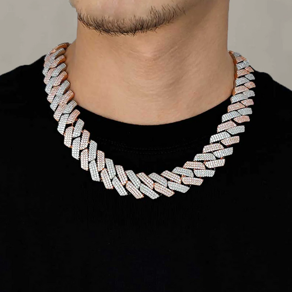 RILYX. | Two-Tone Rose Silver Cuban Link Chain 12MM